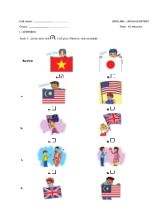 Đề kiểm tra môn Tiếng Anh Lớp 4 (Có file nghe)